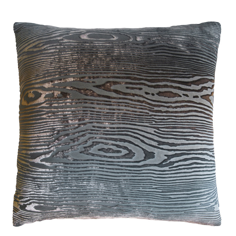 Woodgrain Rectangle Velvet Pillow Cover & Insert, Gunmetal, Rectangle 12"H x 24"W