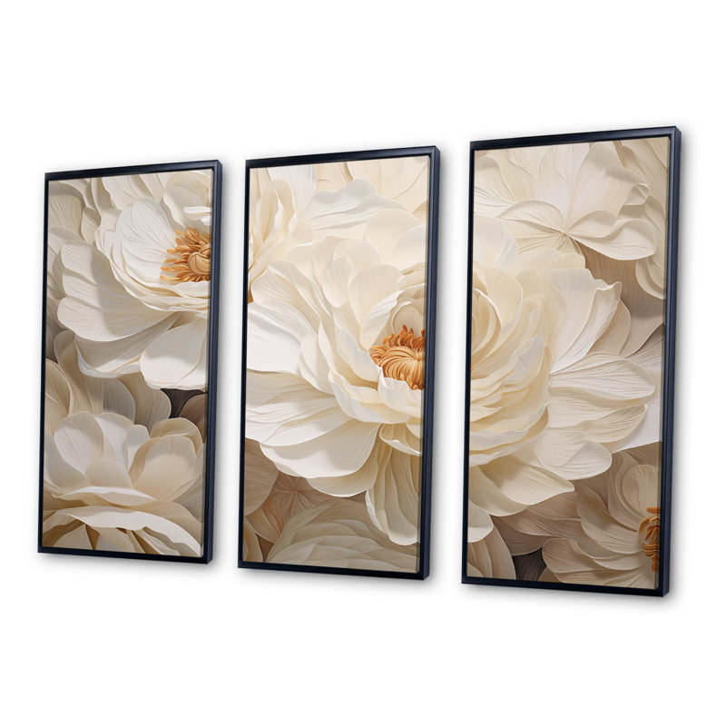 «Ranunculus Radiance Treasure - Ranunculus», ensemble de reproductions d'art mural, Cadre flottant noir
