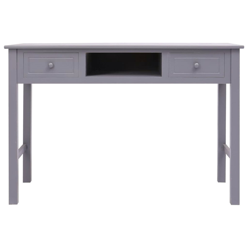Aesir Solid Wood Solid Wood Writing Desk, Grey, Grey