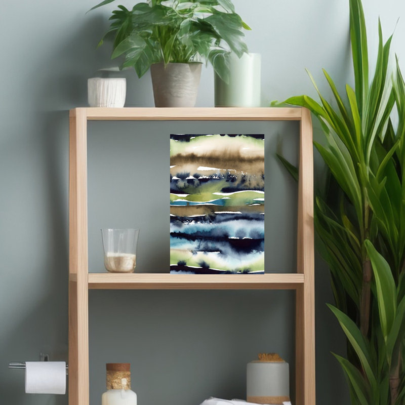 Aquarelle abstraite, 1-Neutre, abstrait, paysage moderne contemporain, art mural, 18" H x 12" W