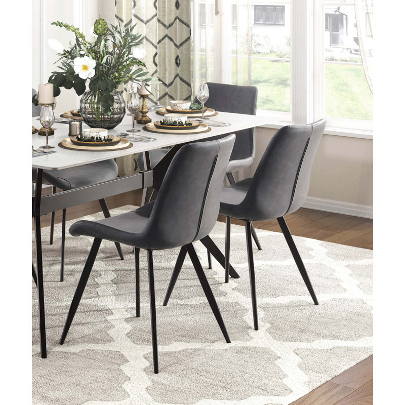 Ensemble de table de salle à manger 5 pièces Modern avec 4 chaises rembourrées, 5 pièces: table, 4 chaises