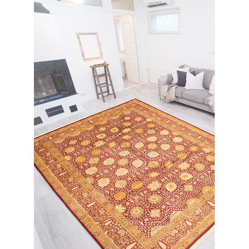 Tapis décoratif en laine noué à la main de conception unique 10 pi x 14 pi noué à la main New Age