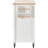 54.3" Kitchen Island Cart With Solid Wood Top, 4-Door Cabinet, 2 Drawers, Spice & Towel Rack, Locking Wheels, White-43559251