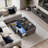 Coffee Table With Built-In Fridge And Freezer Drawers, Bluetooth Speaker, Wireless Charging, Touch Control Panel, USB Interface, Outlet Protection, Atmosphere Light