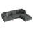 Seemab 4 - Piece Upholstered Gray Corduroy Modular Sectional with Pillow Back and Removable Ottoman-558466184