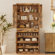 Kitchen Pantry Cabinet With Sliding Storage Rack And 6 Hanging Shelves