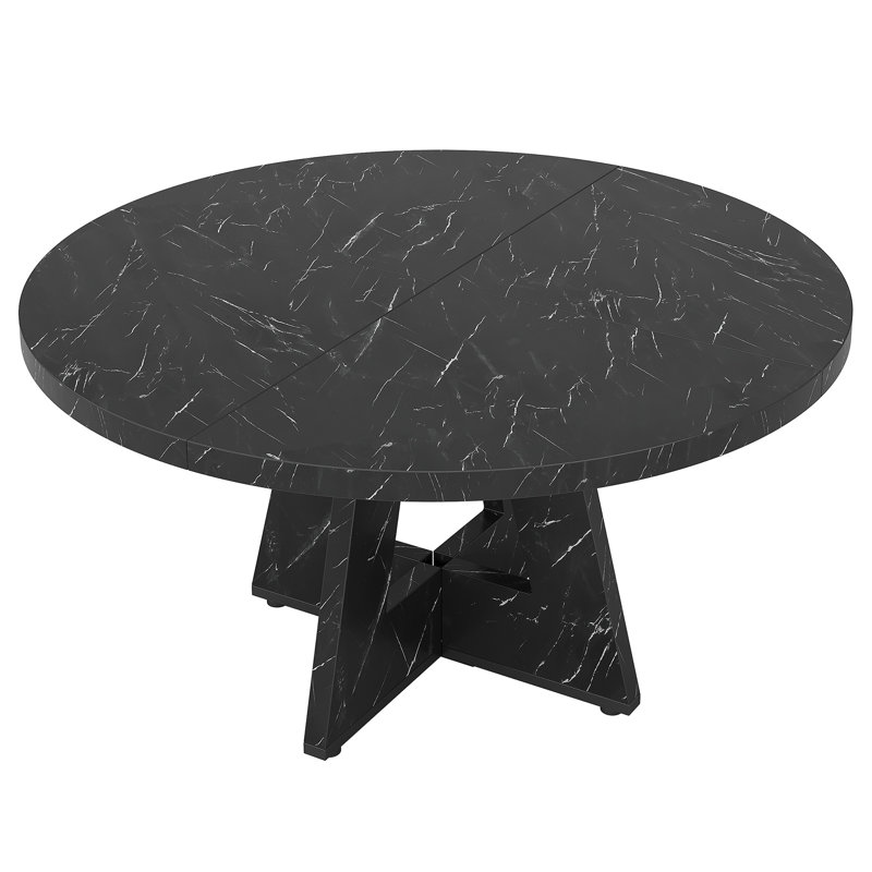 Kuuipo 47.24'' L x 47.24'' W Dining Table, Black Faux Marble 