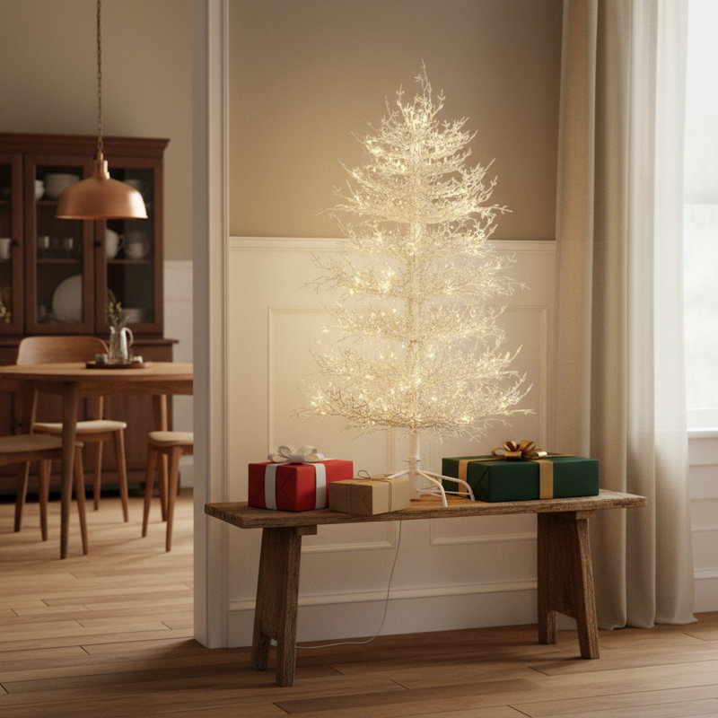 Arbre de Noël artificiel blanc 4 pi