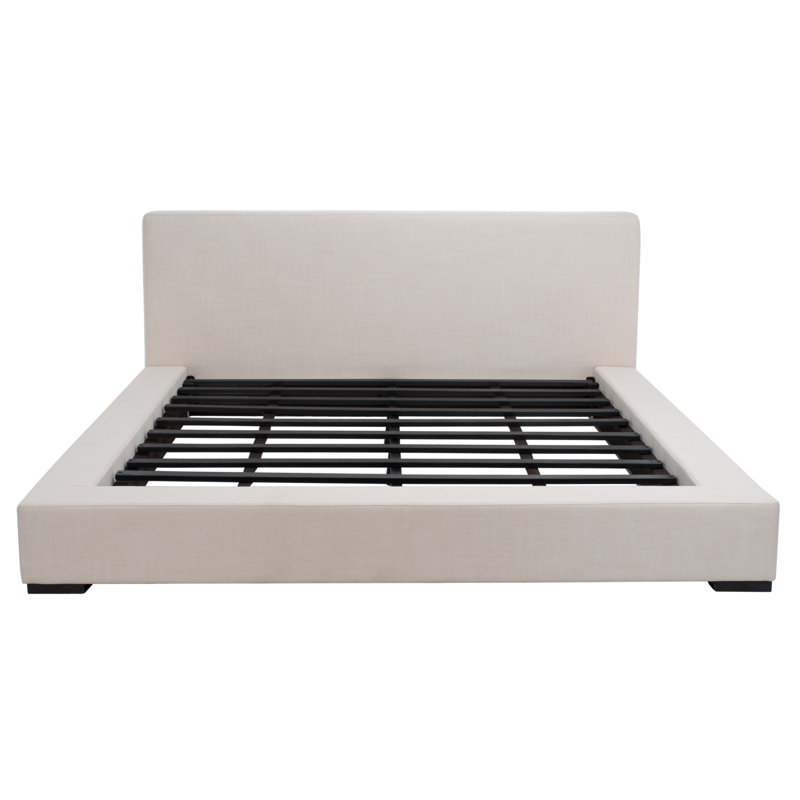 Dorine Upholstered Platform Bed, Queen, Beige