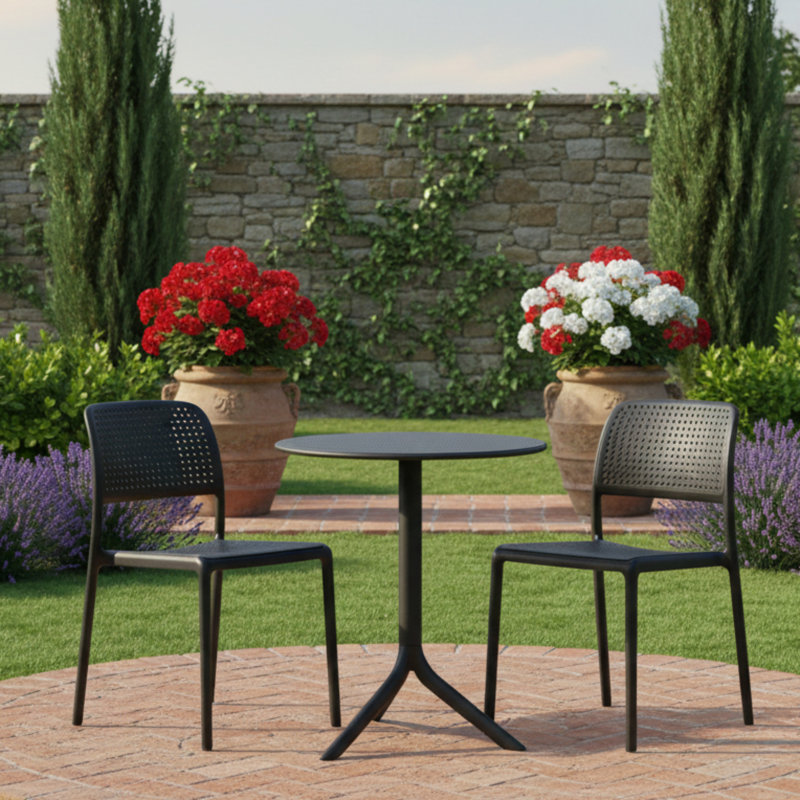 Fordham 2 - Person Patio Dining Set with Round Table, Anthracite