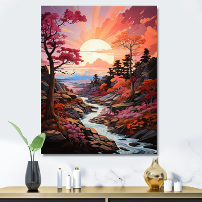 Reproduction d'art sur toile, "Pink Bridge Of Brilliance I"
