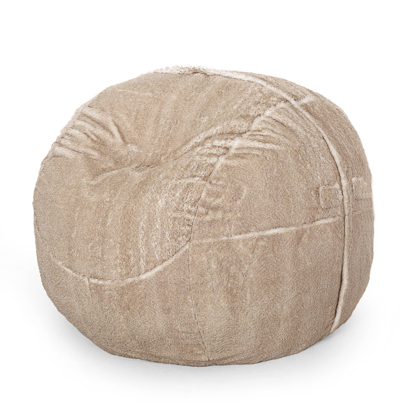 Fauteuil à billes arrondi en fausse fourrure Vida