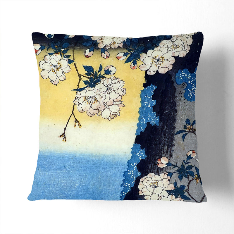 Floral Square Throw Cushion, 40cm H x 40cm W x 15cm D