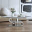 Grandes tables basses et tables de cocktail, marbre, pierre et acier, salon moderne