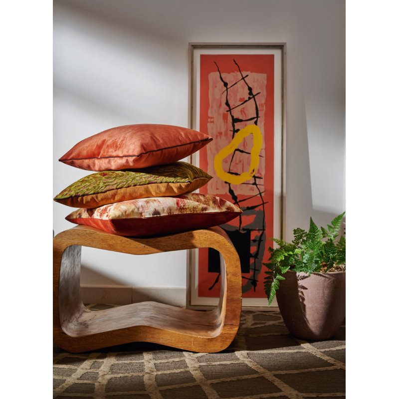 Jones Abstract Yellow Cushion, 46cm H x 46cm W, Cushion Cover Only - No Insert, Square