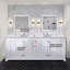 Meuble-lavabo double 84 po x 22 po profondeur, comptoir en quartz blanc-46124953-46124954