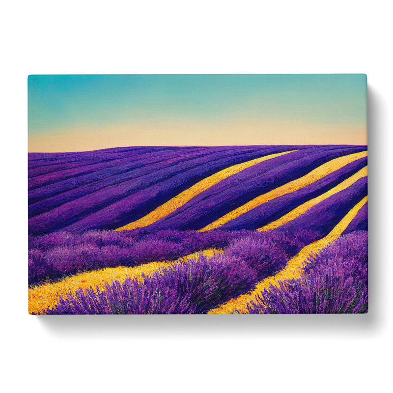 Cute Lavender Flower Field - Wrapped Canvas, 50cm H x 76cm W x 3cm D