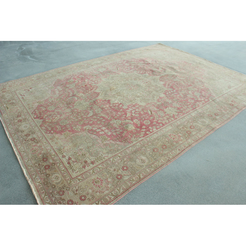 Tapis turc en laine fait à la main avec motif floral pour le salon - grand tapis Oushak offrant un décor antique de style oriental