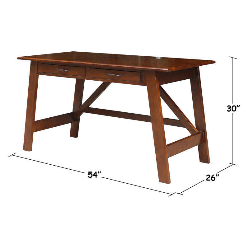 Bureau en bois massif Laython, Espresso