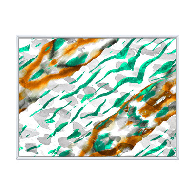 Vagues vertes et brunes - peinture sur toile
