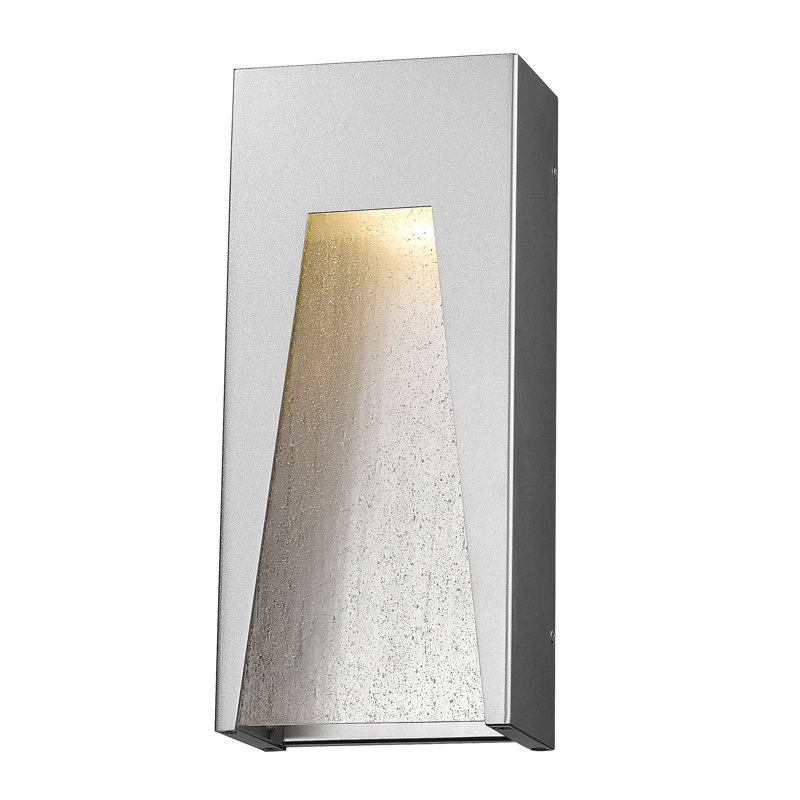 Luminaire à cloison d'extérieur à DEL Robstown, Argent, Transparent granuleux