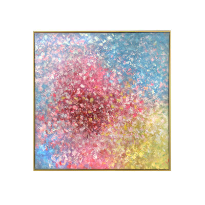 Symphonie peinte à la main, œuvre d'art abstraite multicolore sur toile - Peinture à l'huile