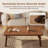 Rectangular Coffee Table, Rounded Corner Design, 4 Cylindrical Legs, Wooden Frame, Brown