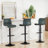 Lolar Swivel Bar Stools Set, Counter Height Bar Stools with Back, Adjustable Bar Stools 24" to 32", Faux Leather Bar Stools for Kitchen Island-1002076746-1002076740