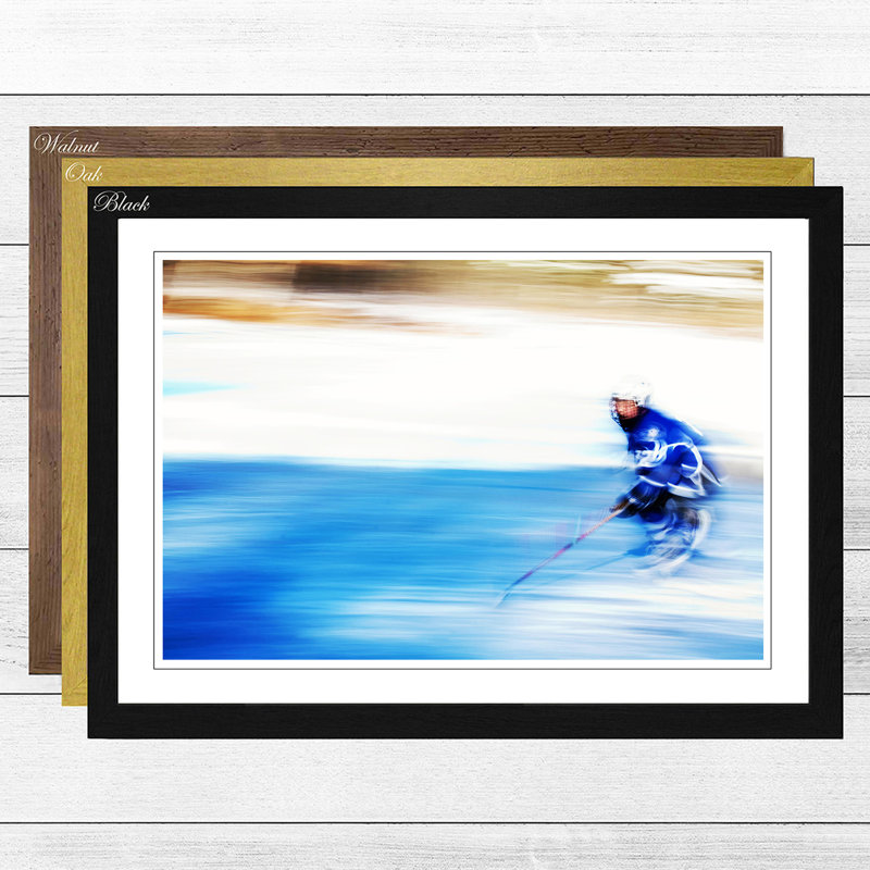 Ice Hockey Framed Photographic - Framed Print, Oak