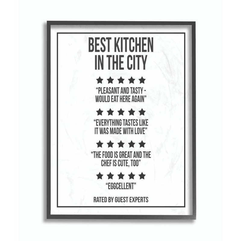 « five star cuisine room », impression sur toile, Giclée encadrée noir minuit, H 14 po x l 11 po x P 1,5 po