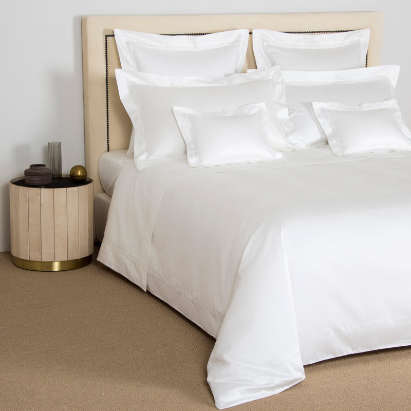 Doppio Ajour Sateen Pillow Case, Milk, King