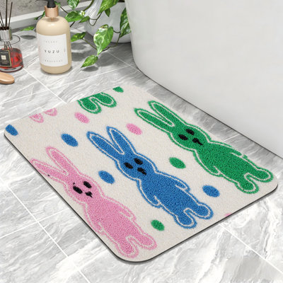 Tapis de bain coloré antidérapant pour salle de bain et cuisine, 32 x 20 pouces