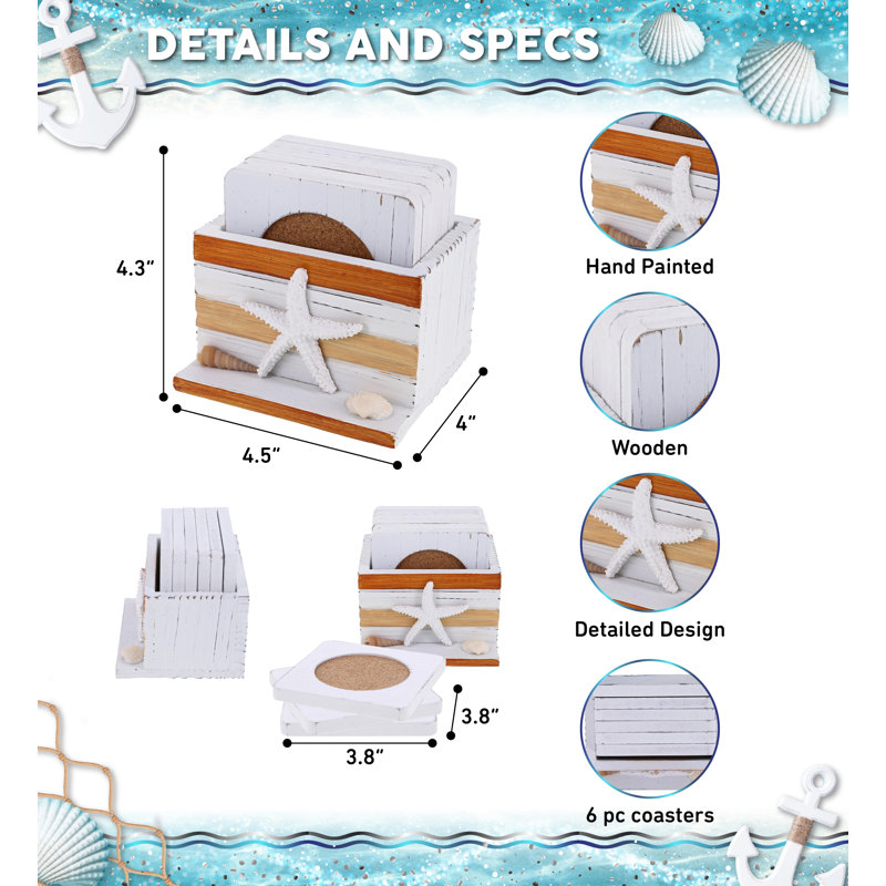 Ensemble de sous-verres en bois Schuttrange Brown