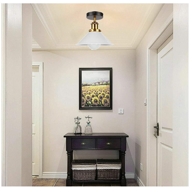 Semi Flush Mount, White