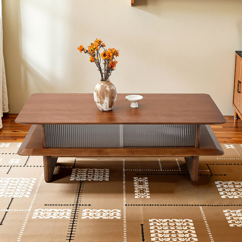 Table basse de style français avec rangement rétro, H 16,54 po x L 51,18 po x l 25,2 po