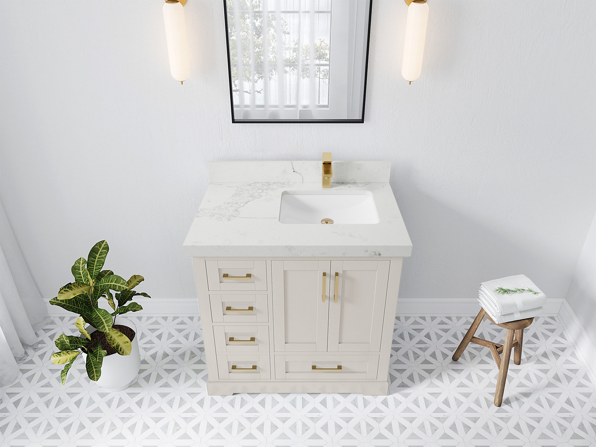 Willow Collections Boston 36 W X 22 D Right Offset Sink