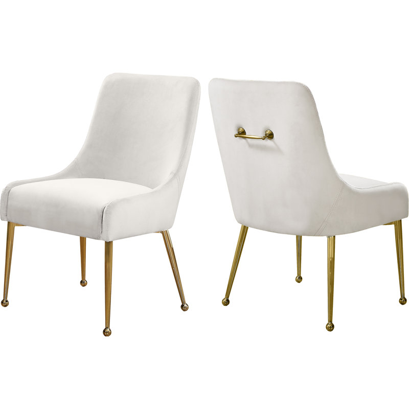 Owen Velvet Upholstered Side ChaiR, Cream Velvet