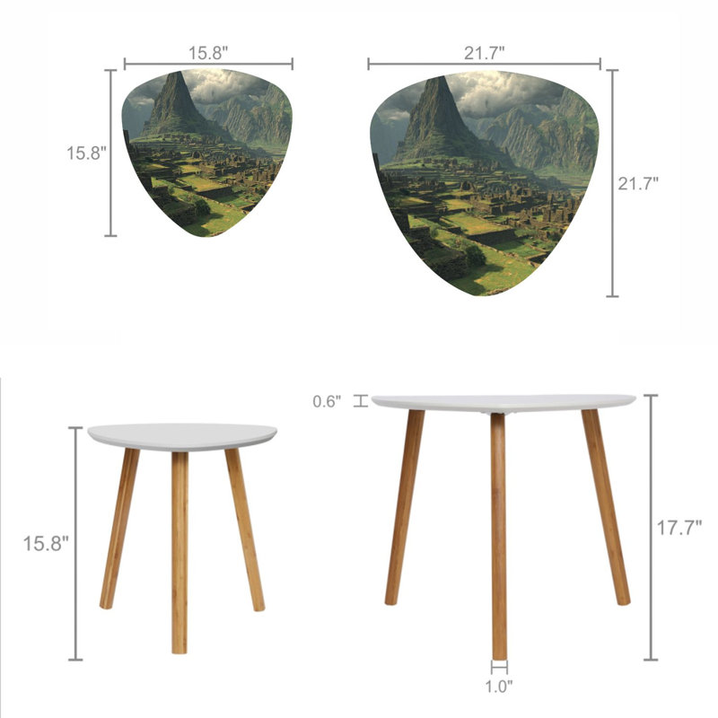 Ensemble de 2 tables basses gigognes triangulaires Machu Picchu Cusco, au Pérou