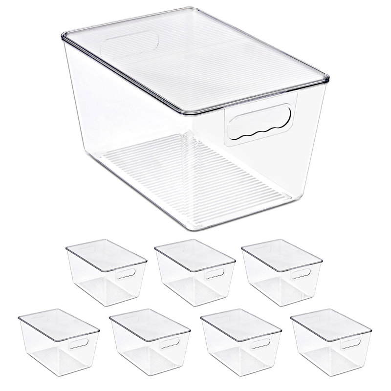 Sorbus 8 Pack Clear Stackable Storage Containers with Lids for Kitchen, Pantry,Cabinet Organization, Large, 8, Large