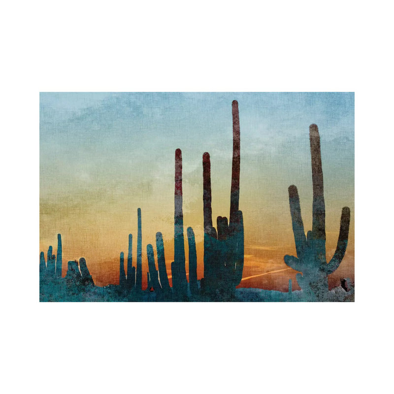 Cactus Saguaro par Kimberly Allen - Estampe numérique sur toile tendue avec châssis, H 12 po x l 18 po x 1,5 po