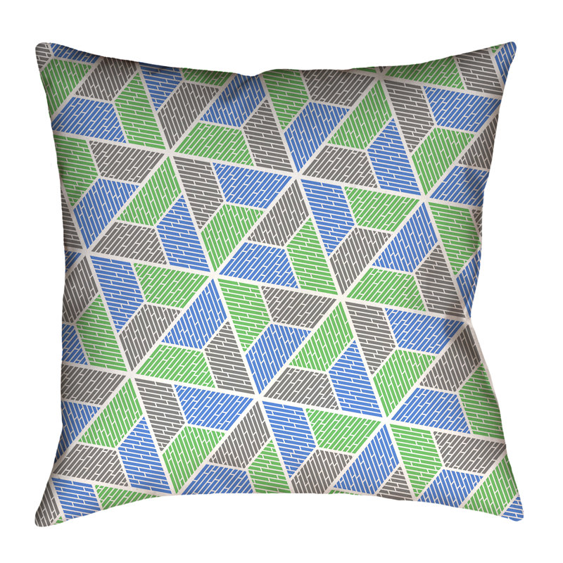 Housse de coussin Katelyn Elizabeth, 26 po x 26 po, Simili suède, Vert, rose et jaune