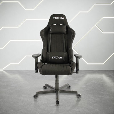 Fabric Ergonomic High Back Racer Style PC Gaming Chair, Black