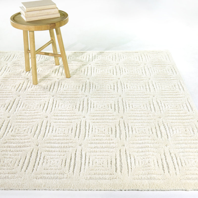 Tapis à motif géométrique moderne crème Bolsena, Rectangle 7 pi 10 po x 10 pi