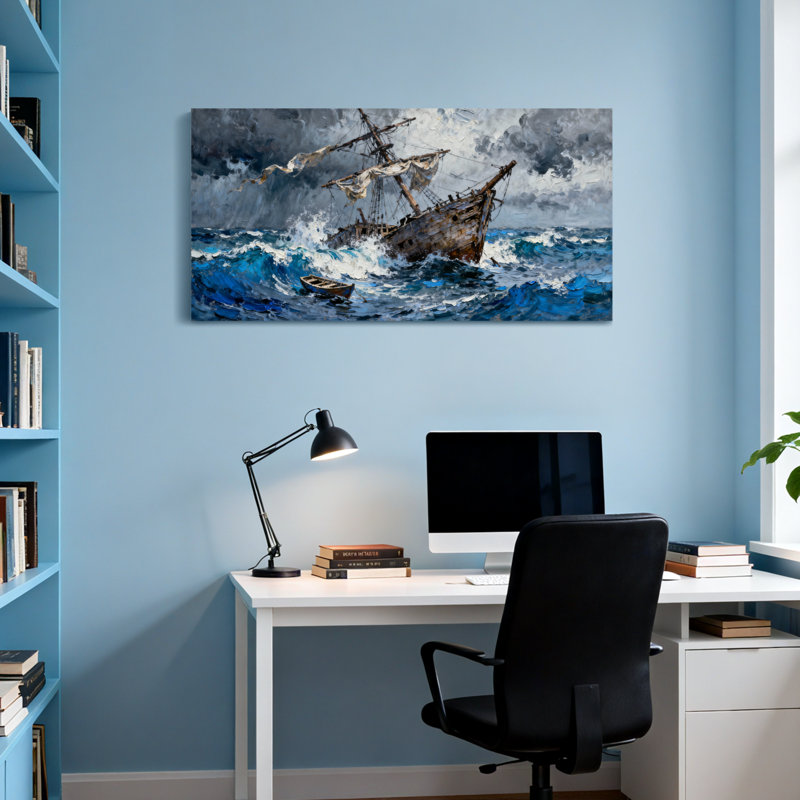 Art nautique sur toile, H 28 po x l 58 po