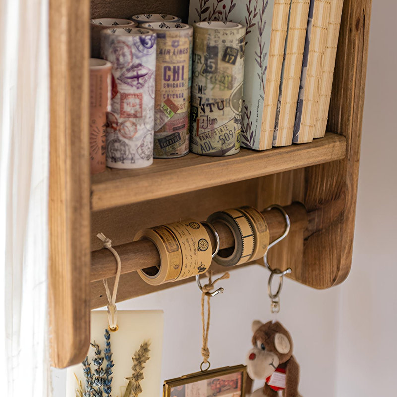 Rustic Solid Wood Wall Shelf