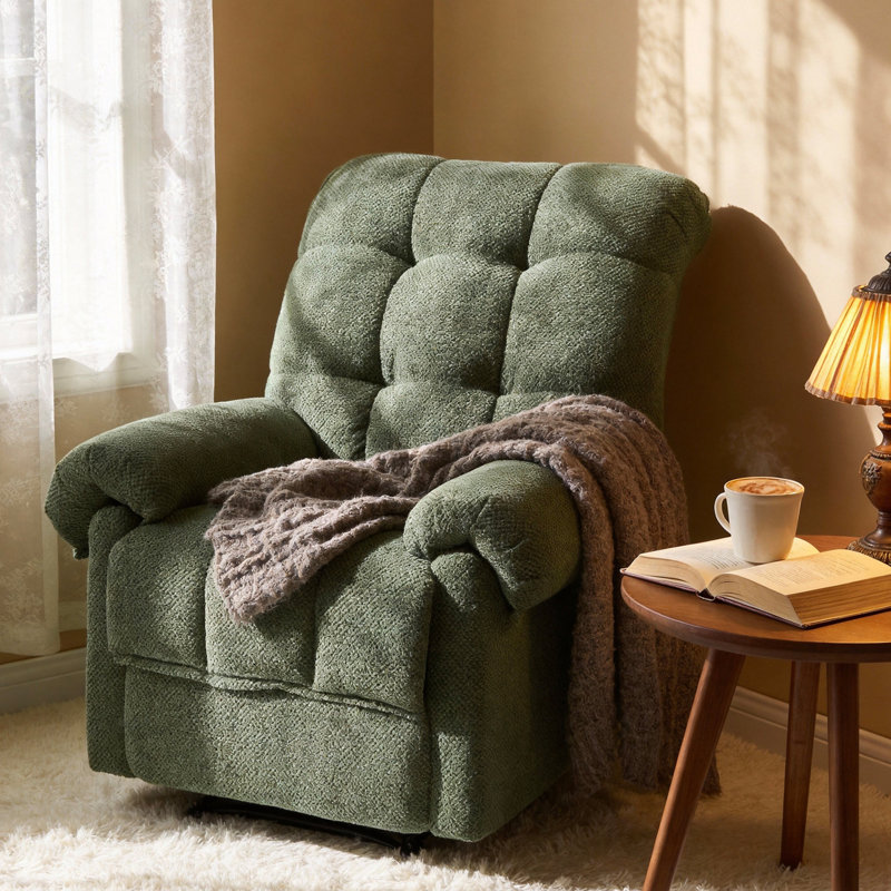 Fauteuil inclinable manuel rembourré 36 po, Vert