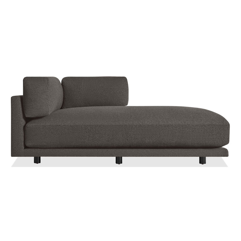 Sunday Chaise Lounge, Right Hand Facing, Kelso Charcoal 100% Polyester