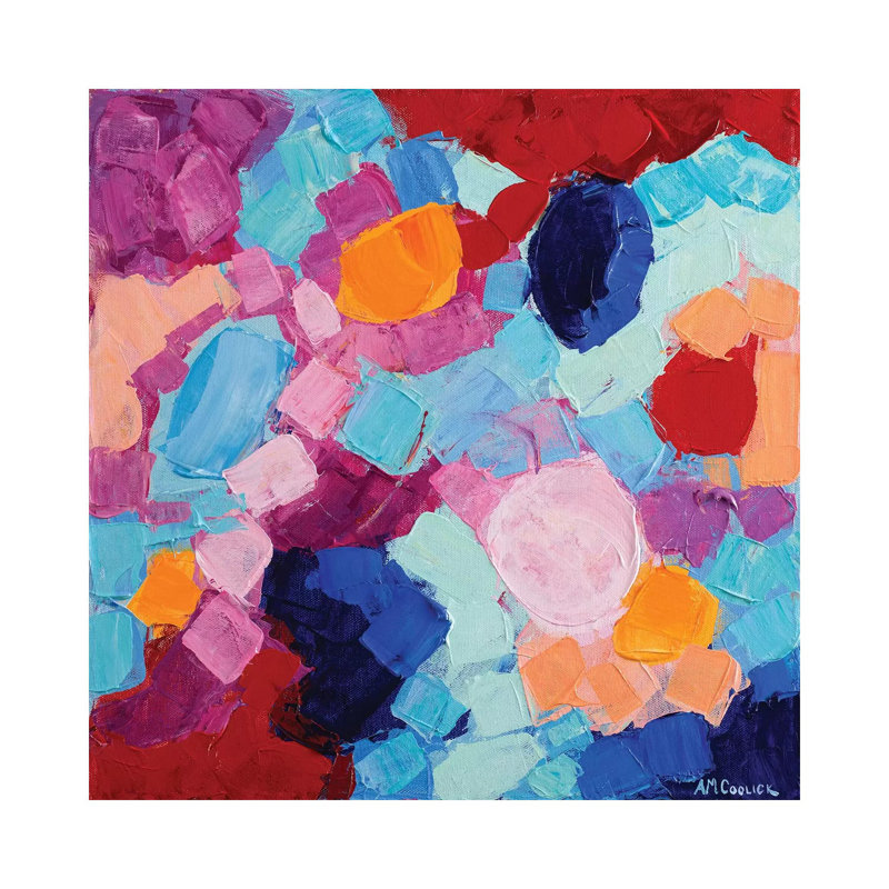 Flower Amoebic Party I by Ann Marie Coolick - Wrapped Canvas Painting, 45.72 cm H x 45.72 cm W