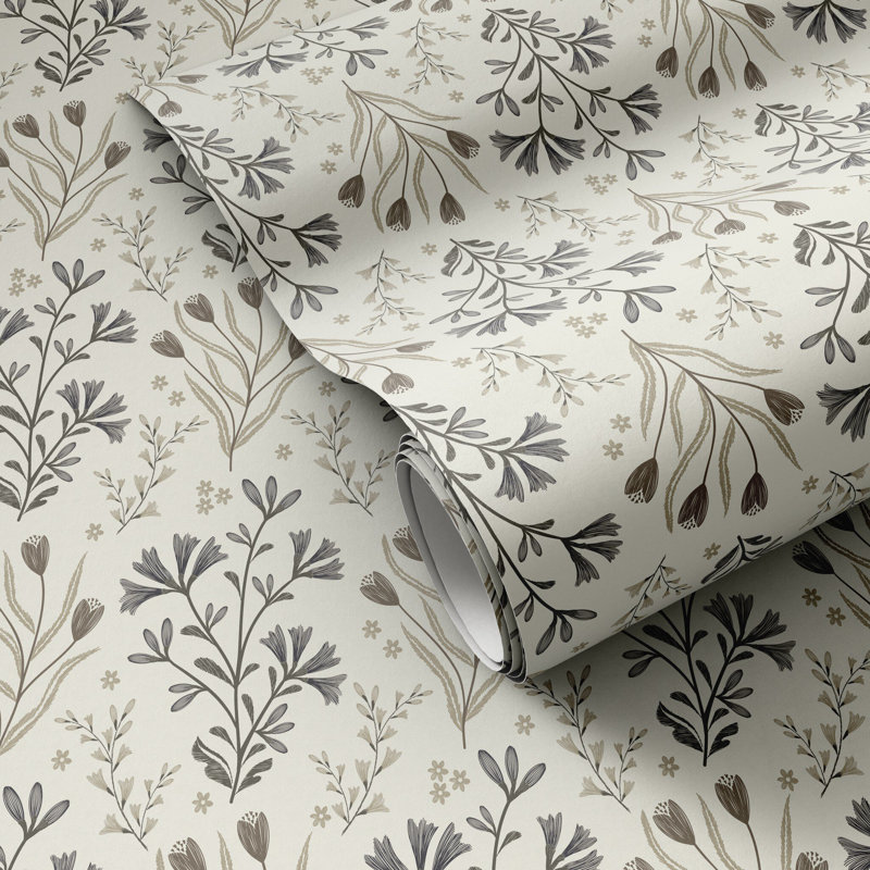 Abloom Floral Wallpaper, 12"x8", Abloom Winter