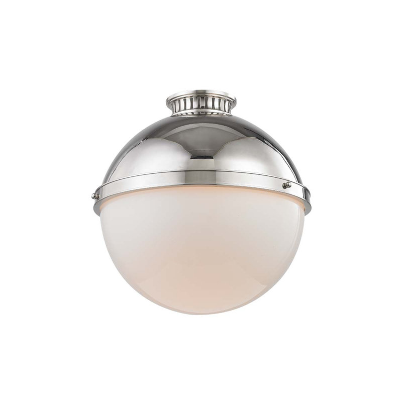 Latham 1 - Light Flush Mount, Aged/Antique Distressed Bronze, 9" H x 9.5" W x 9.5" D